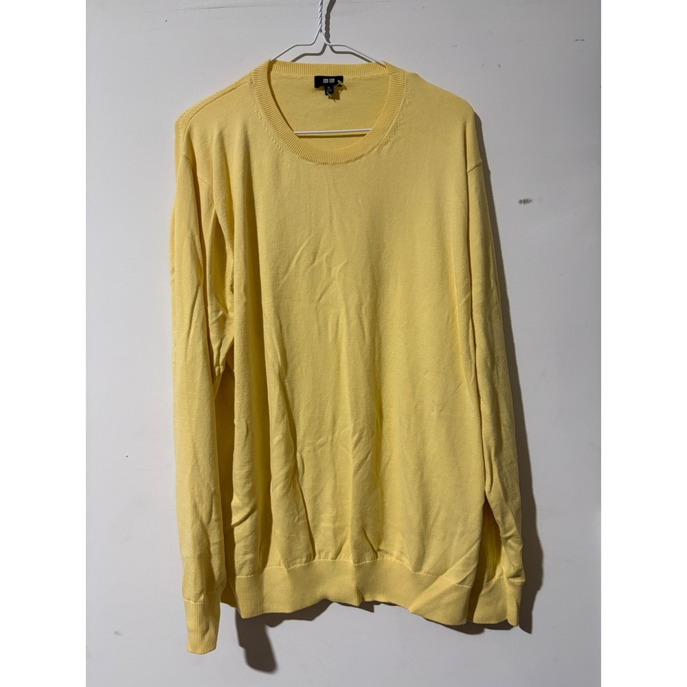 Uniqlo Mens Yellow Crew Neck Cotton Knit Sweater XL 351-445578 - Picture 2 of 6